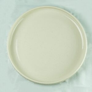 Travessa redonda borda alta com textura